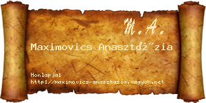 Maximovics Anasztázia névjegykártya